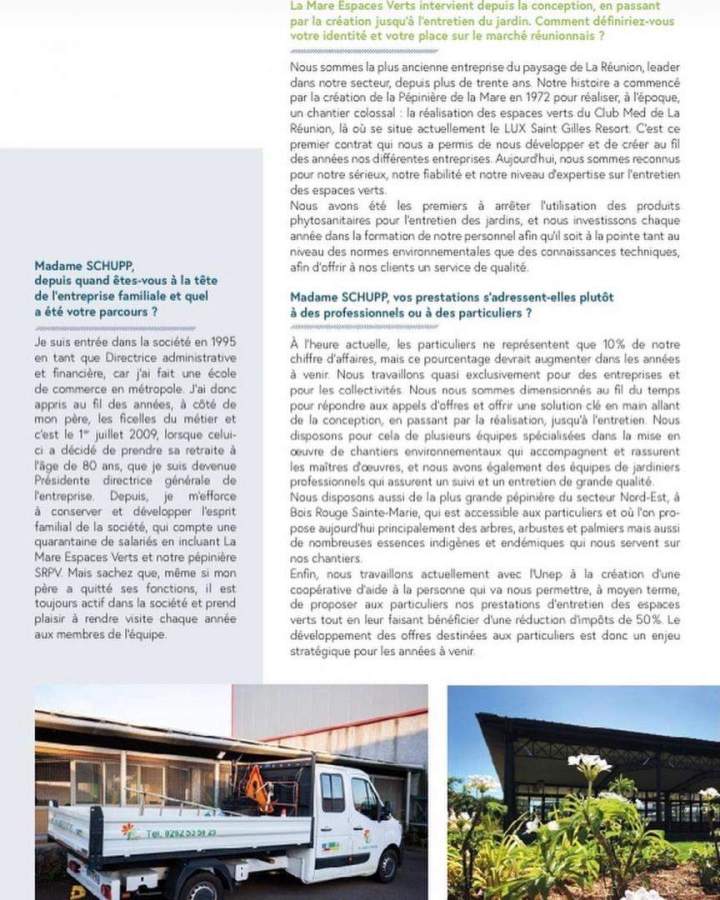 Deuxième page actualités La Mare Espaces Verts Sainte-Marie